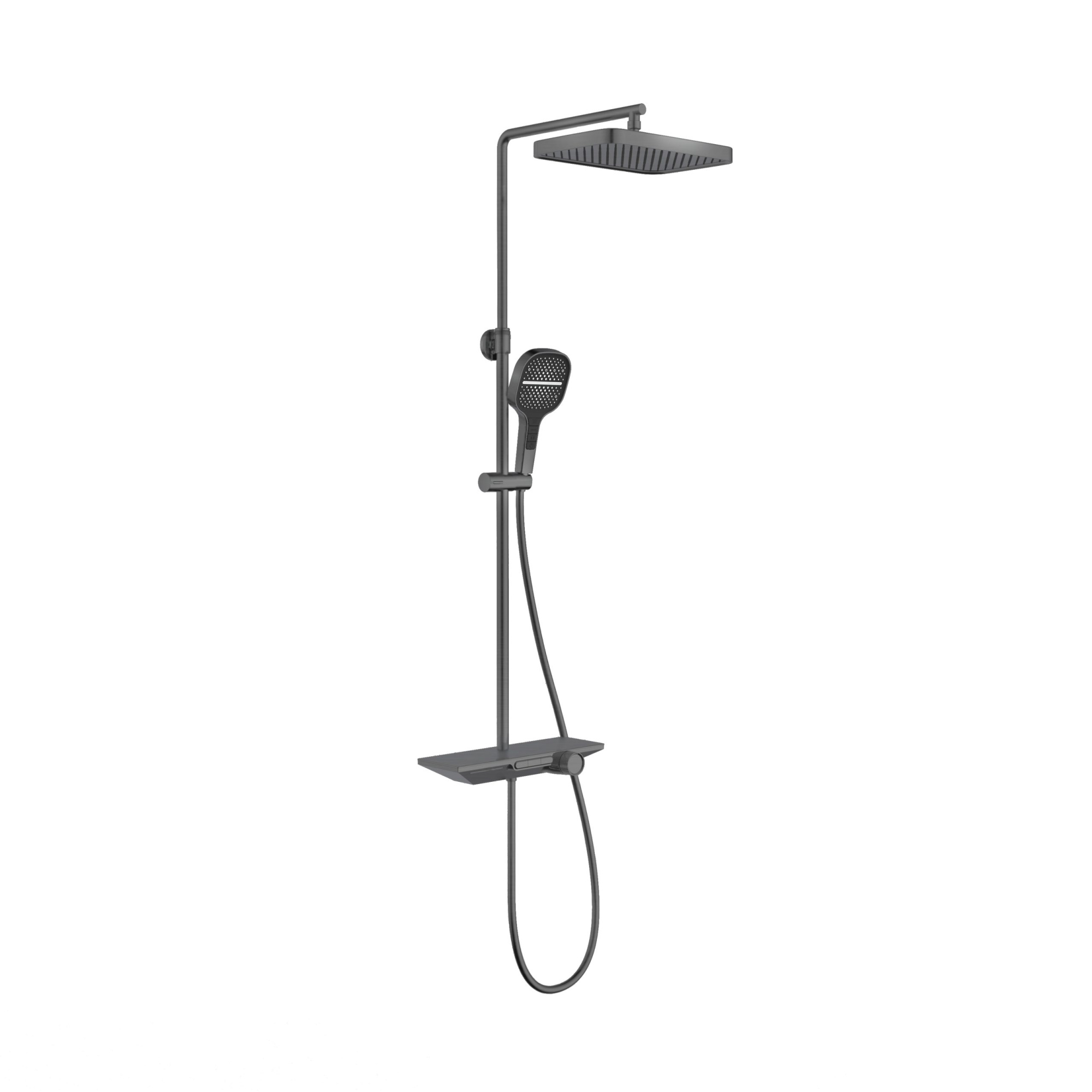 Душевая стойка Vincea VSFS-411GM настенная цвет вороненая сталь