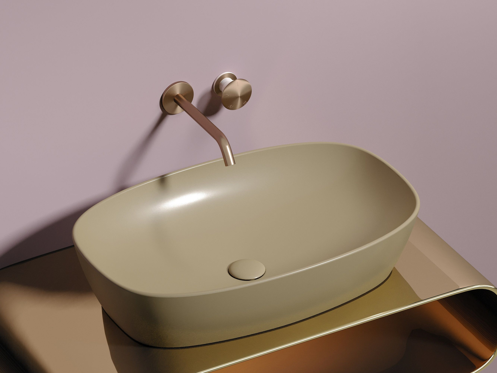 Умывальник чаша накладная овальная CN6049MC