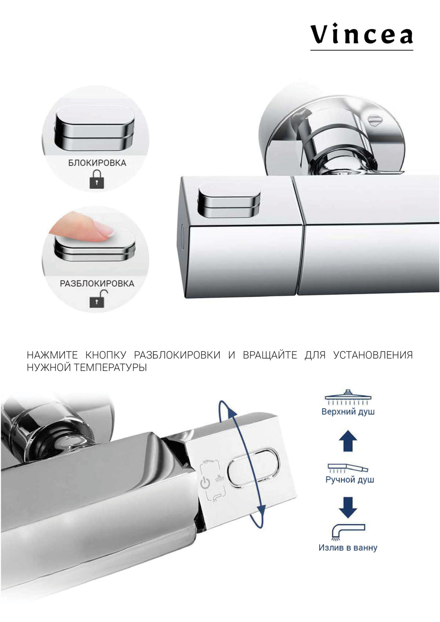 Душевая стойка Vincea Next VSFS-1N1TGM настенная цвет вороненая сталь