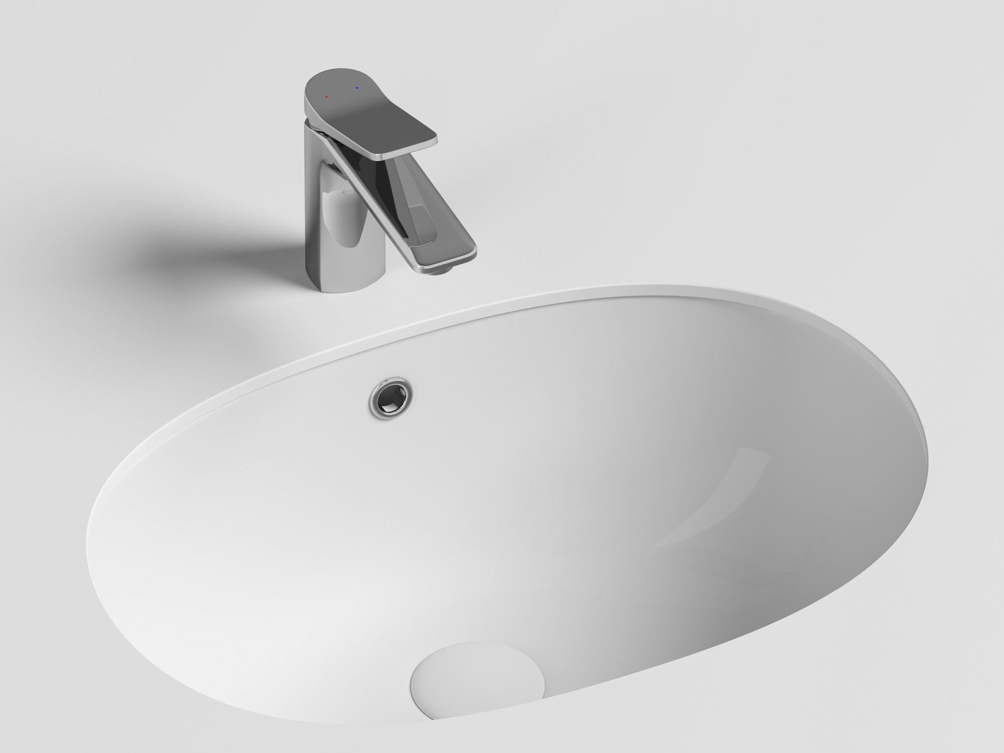 Умывальник овальный встраиваемый под столешницу CN6044