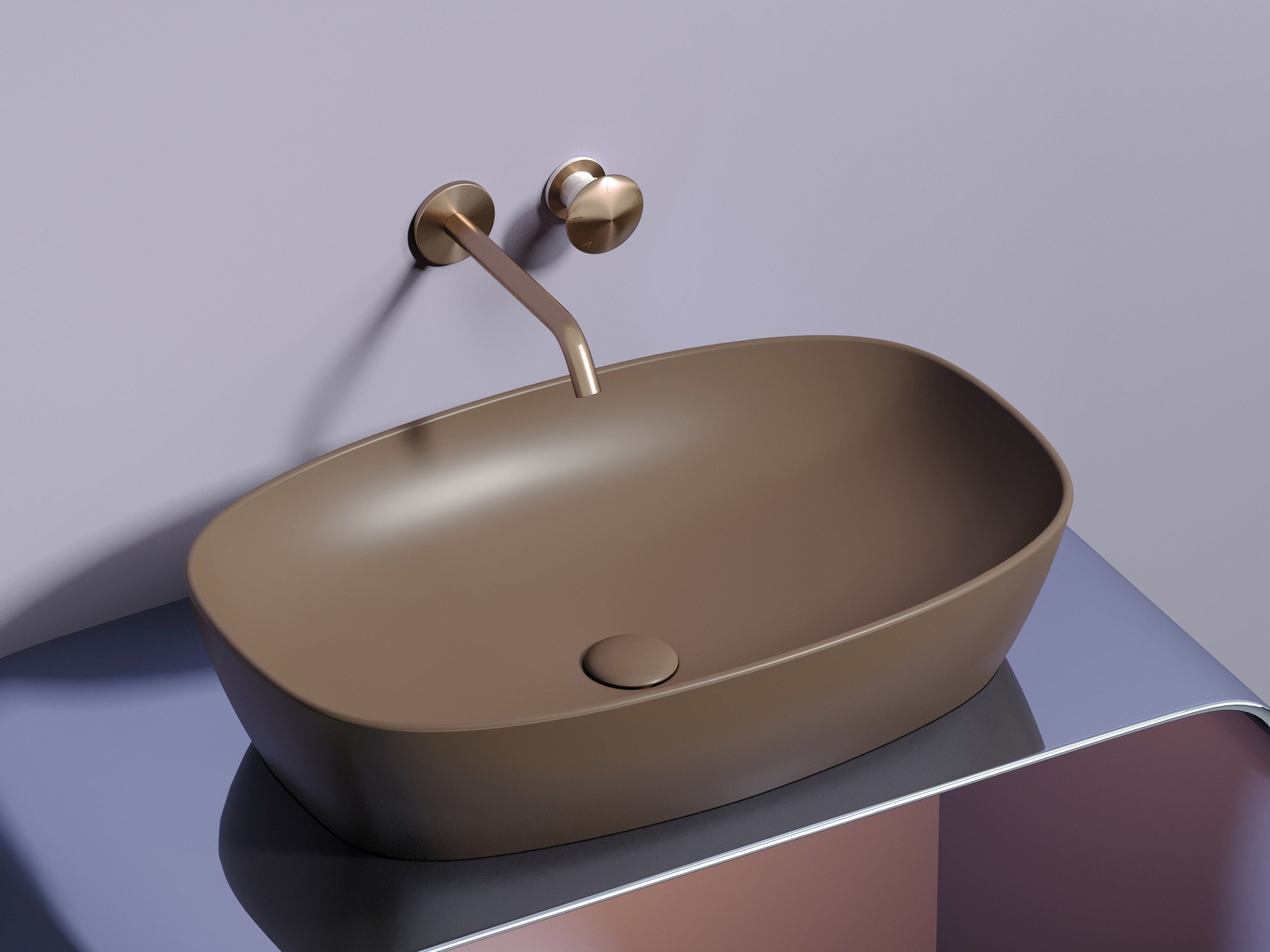 Умывальник чаша накладная овальная CN6049MDB