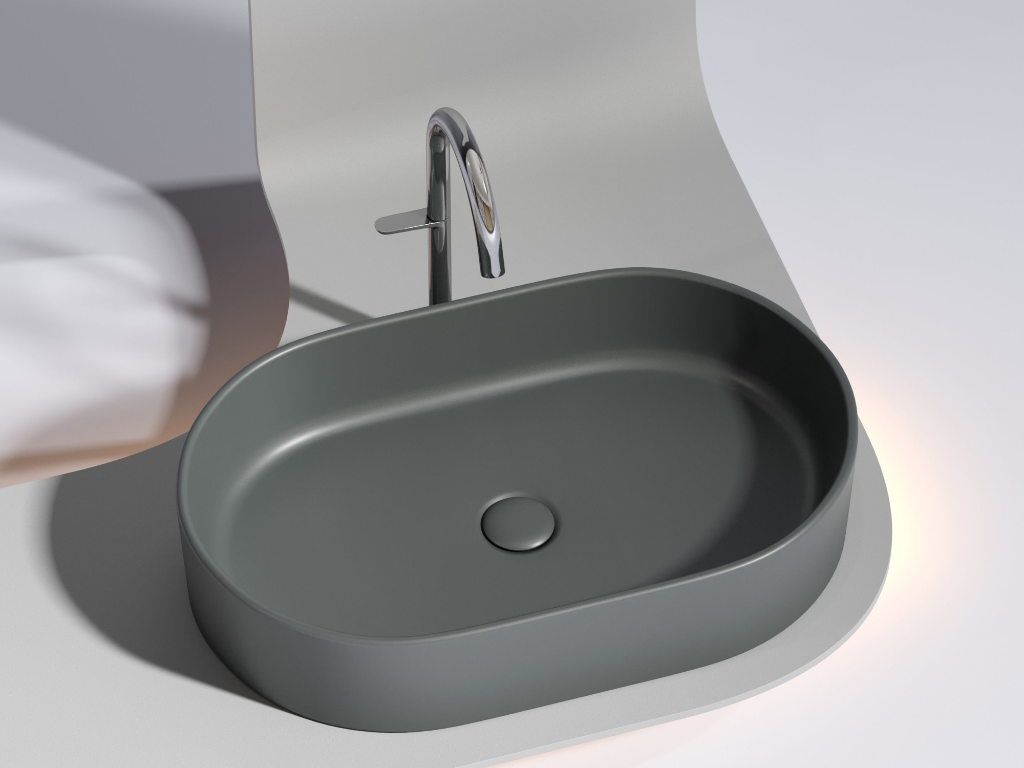 Умывальник чаша накладная овальная CN6048MDH