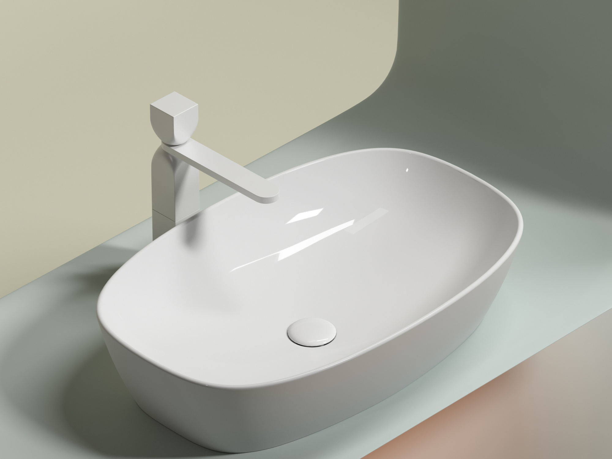 Умывальник чаша накладная овальная CN6049