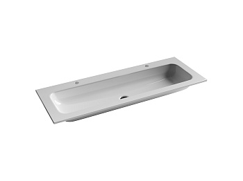 Раковина накладная прямоугольная, с двумя отверстиями под смеситель CN7016