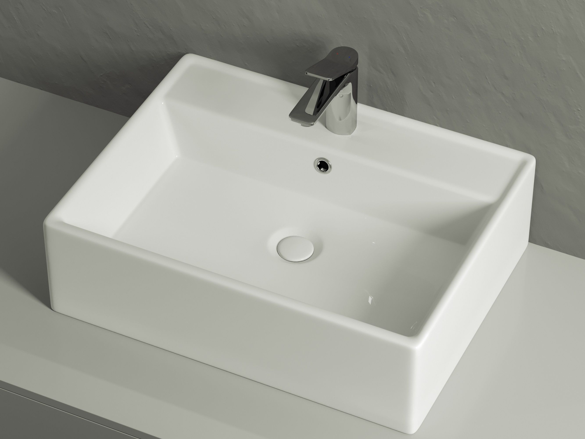 Умывальник чаша накладная прямоугольная CN6046