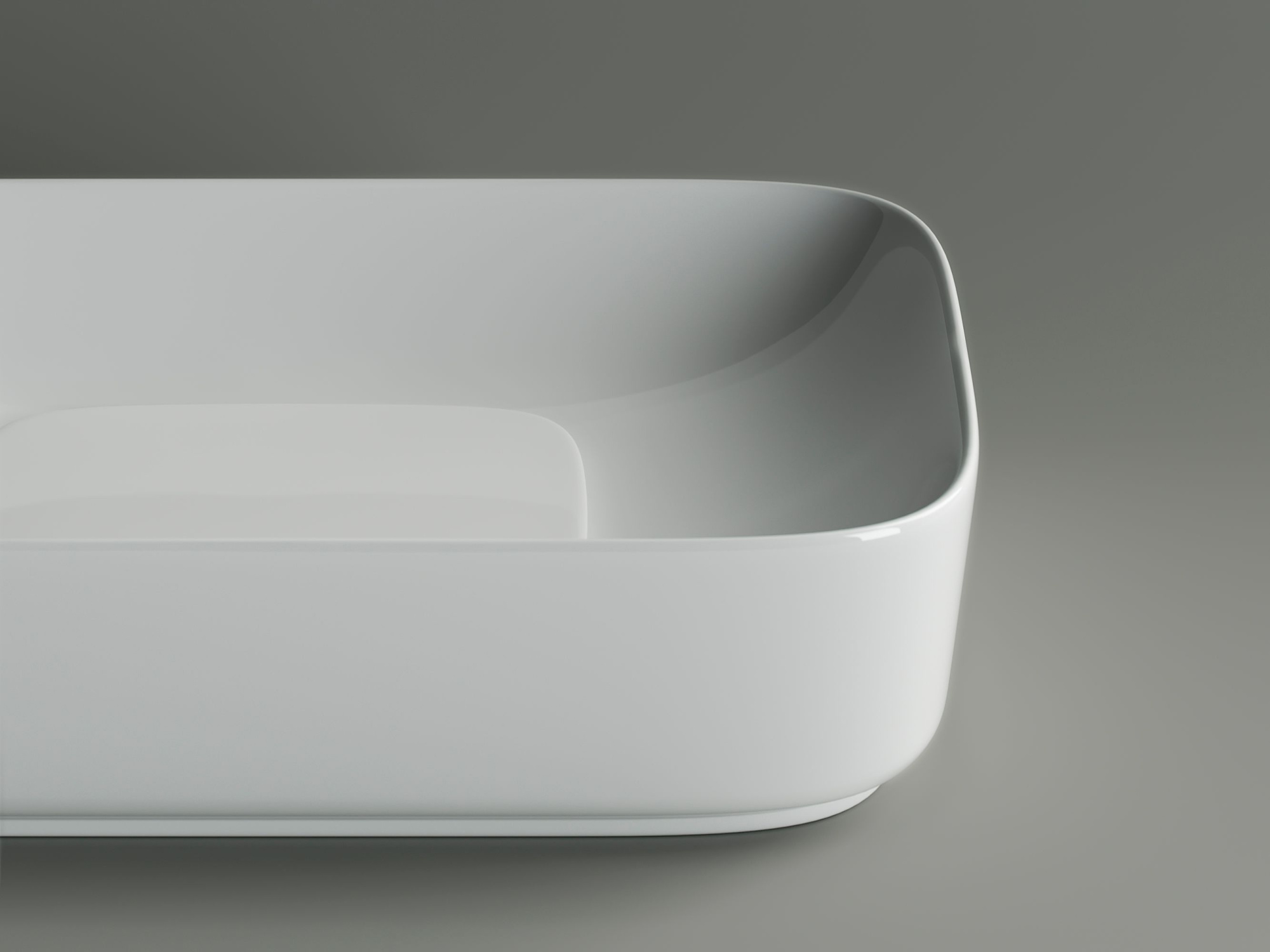 Умывальник чаша накладная прямоугольная с керамической накладкой на сливное отверстие CN5021