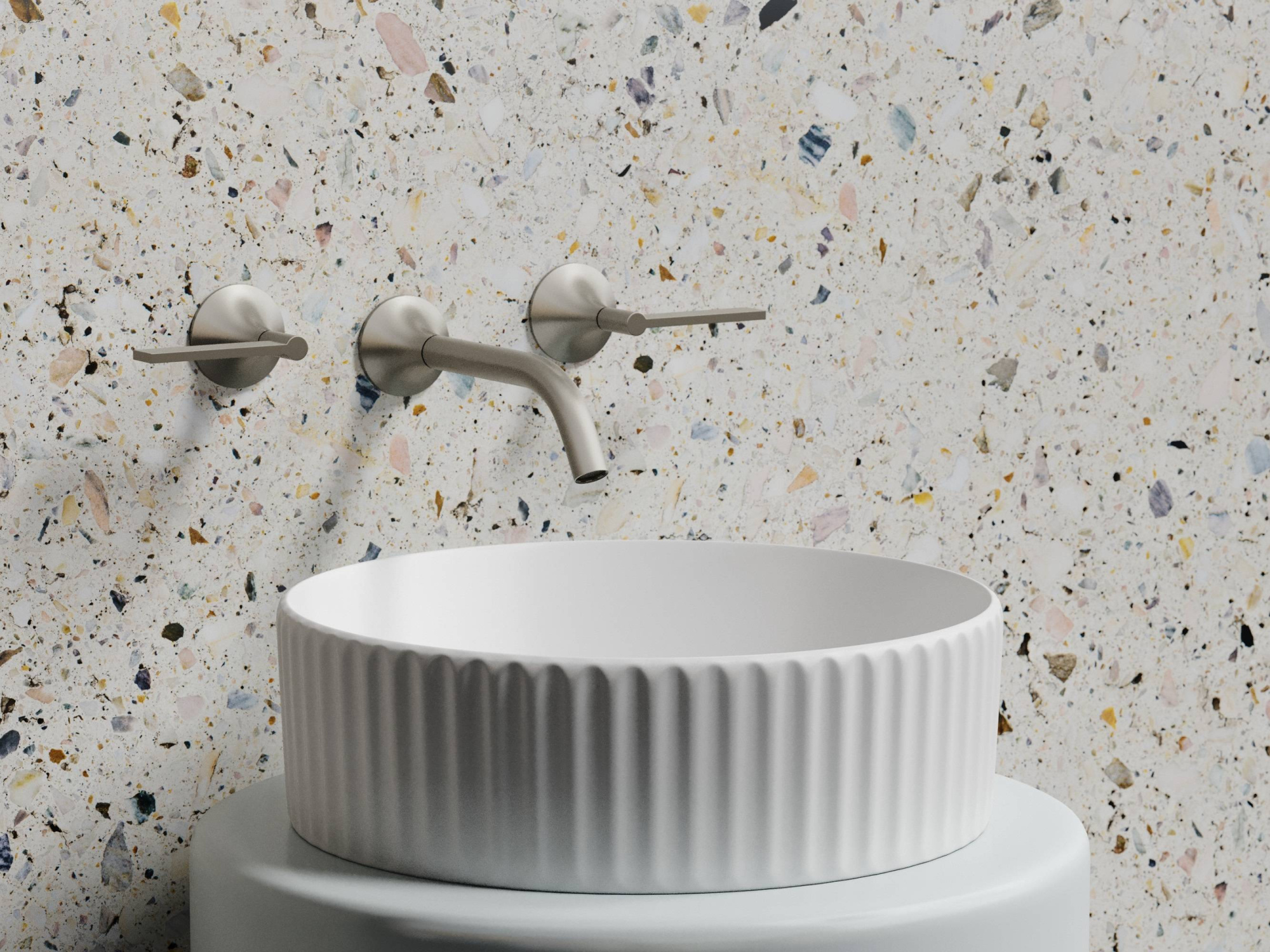 Умывальник чаша накладная круглая CN6057MW