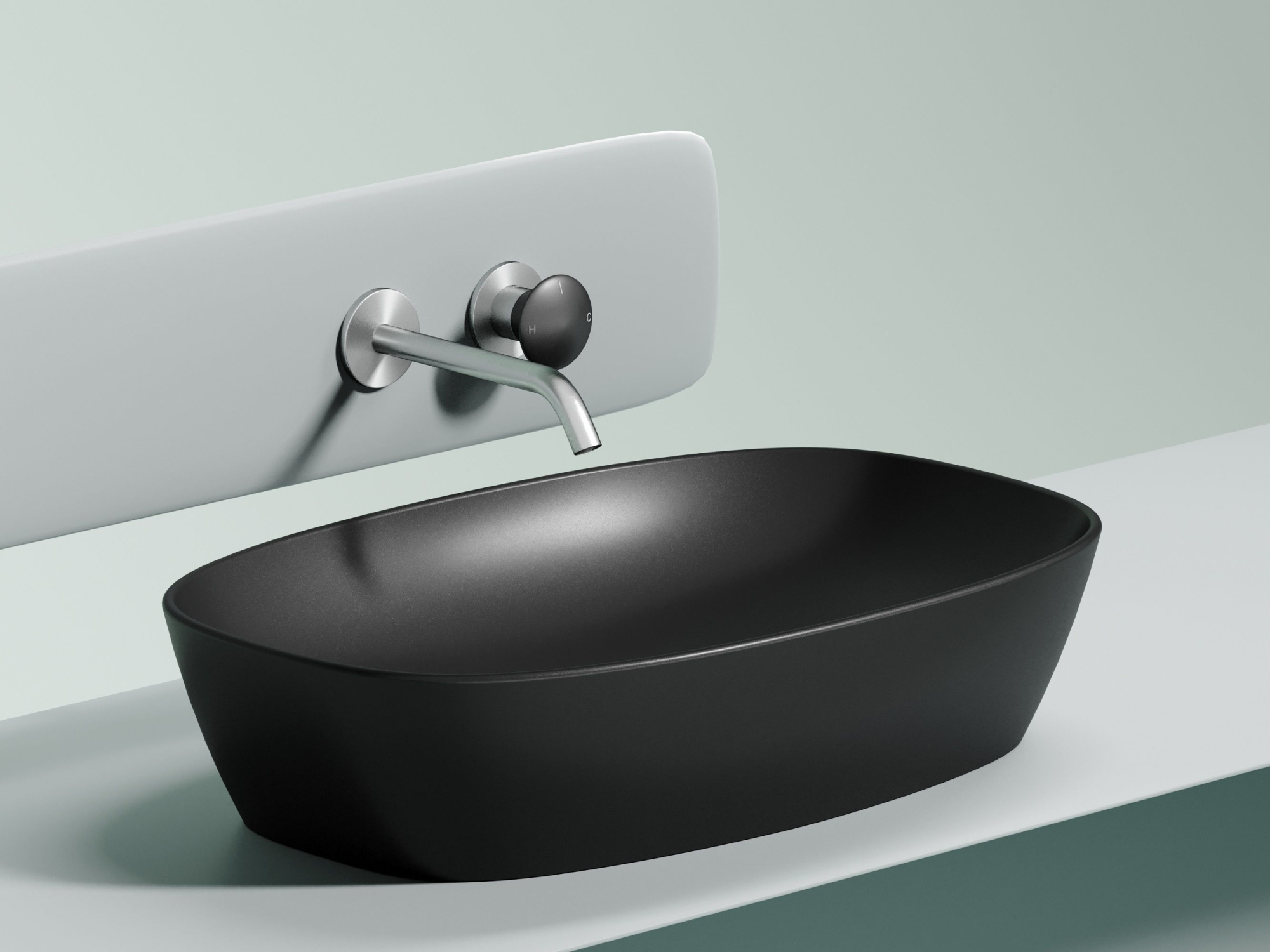 Умывальник чаша накладная овальная CN6049MB