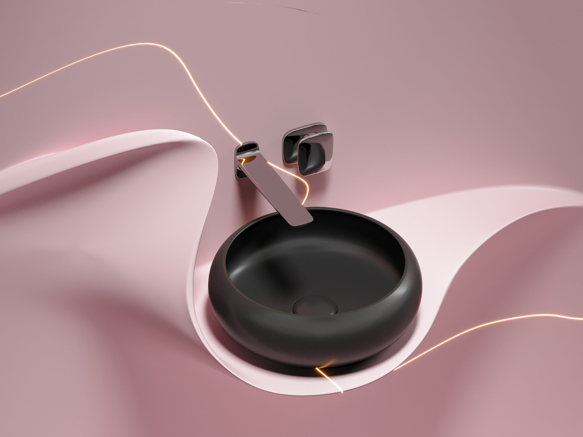 Умывальник чаша накладная круглая CN6050MB