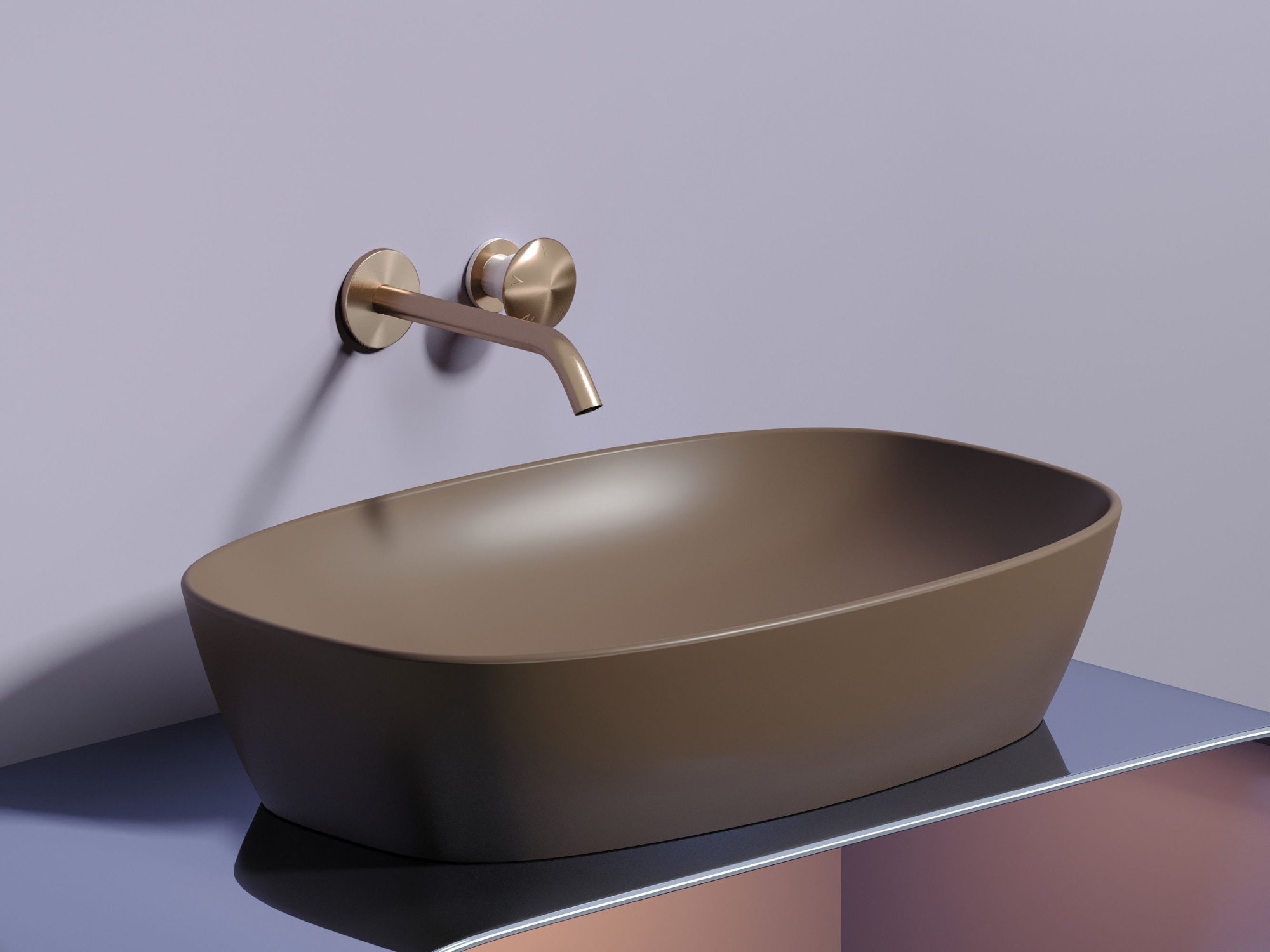 Умывальник чаша накладная овальная CN6049MDB