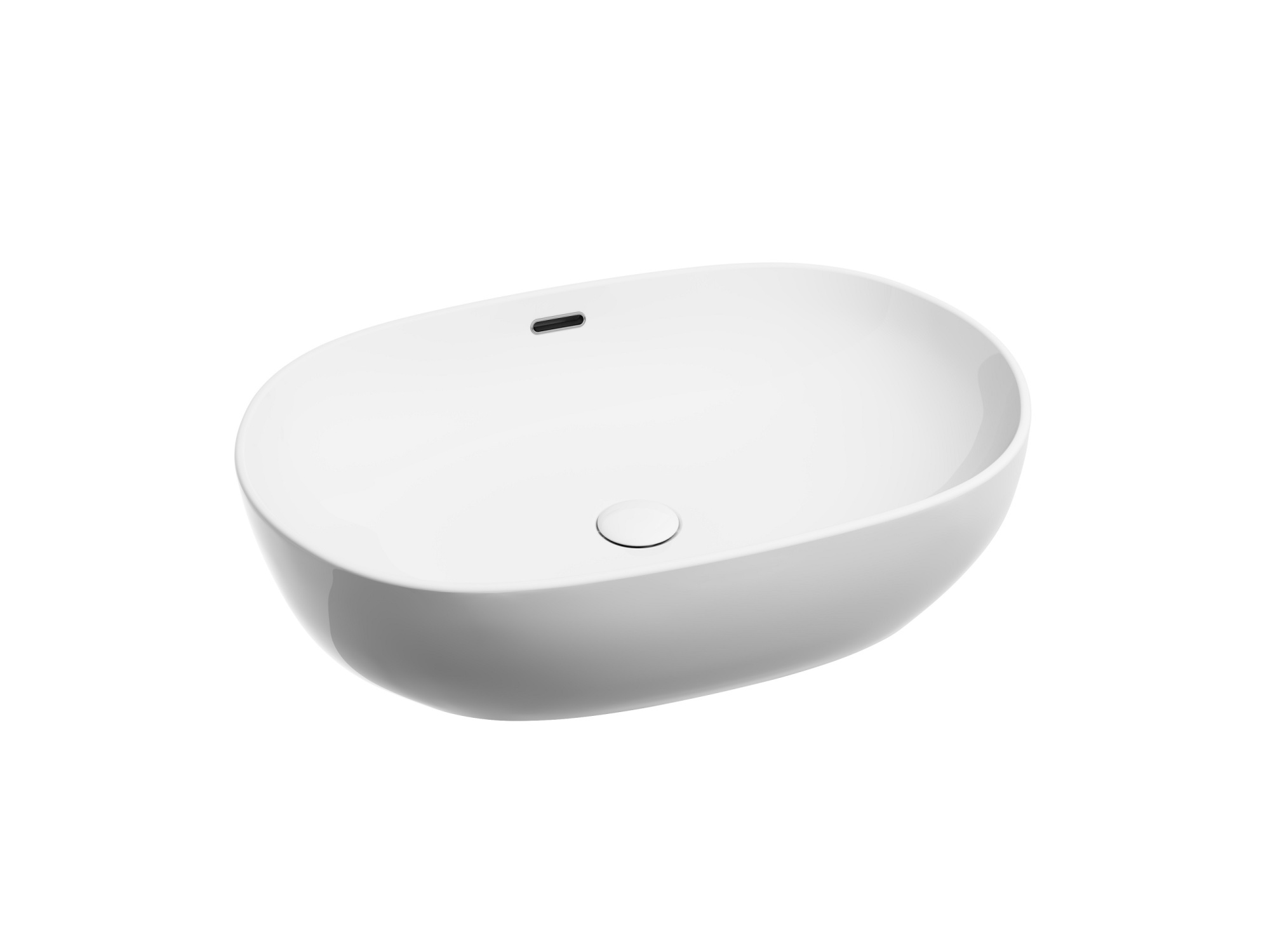 Умывальник чаша накладная овальная со сливом переливом CN6064