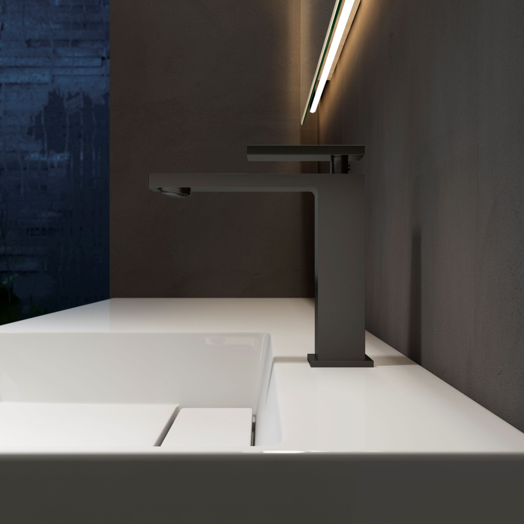 Смеситель Vincea Rim VBF-2DS1MB на раковину черный