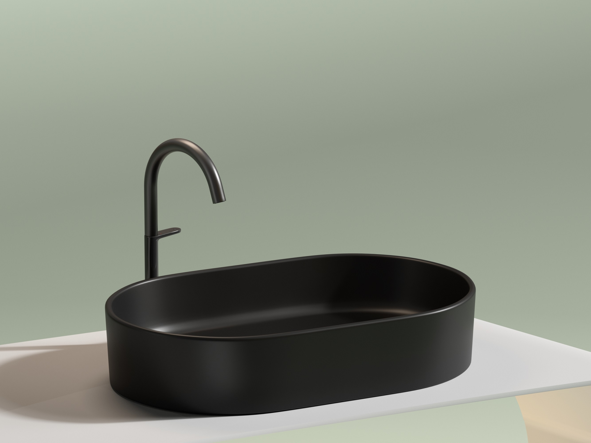 Умывальник чаша накладная овальная CN6048MB