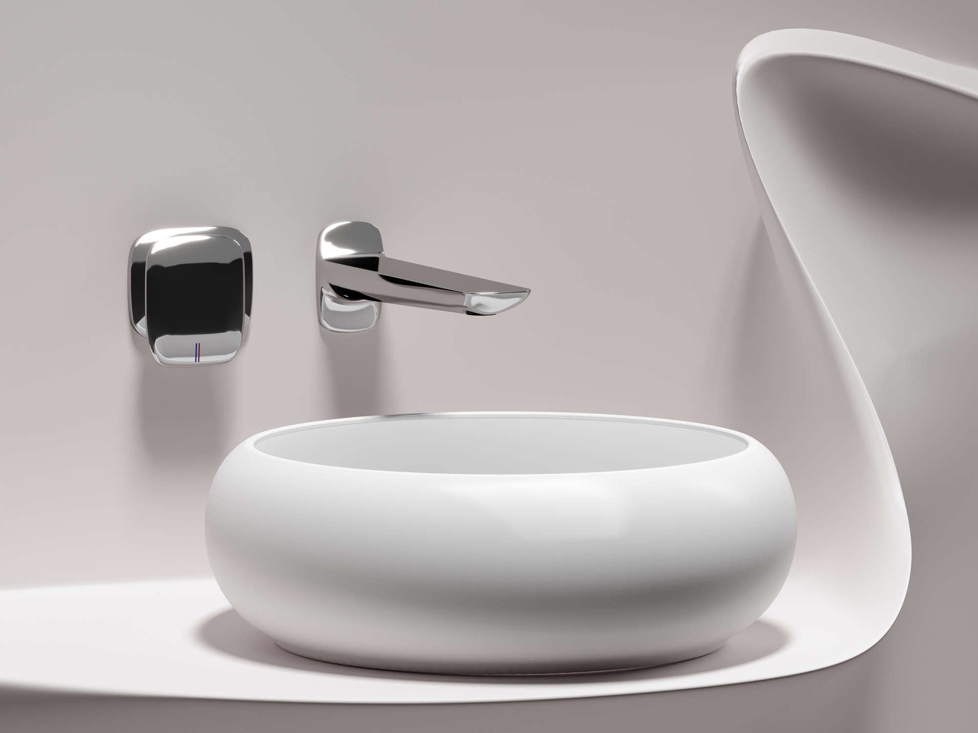 Умывальник чаша накладная круглая CN6050MW