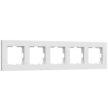 Рамка на 5 постов Slab (белый софт) Werkel
