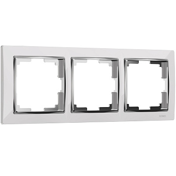 Рамка на 3 поста Snabb (белый/хром) Werkel