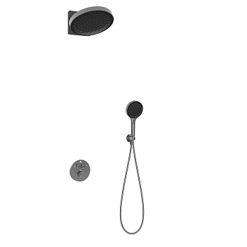 Душевая система Vincea Inspire VSFW-3I22MT3GM встраиваемая в стену цвет вороненая сталь