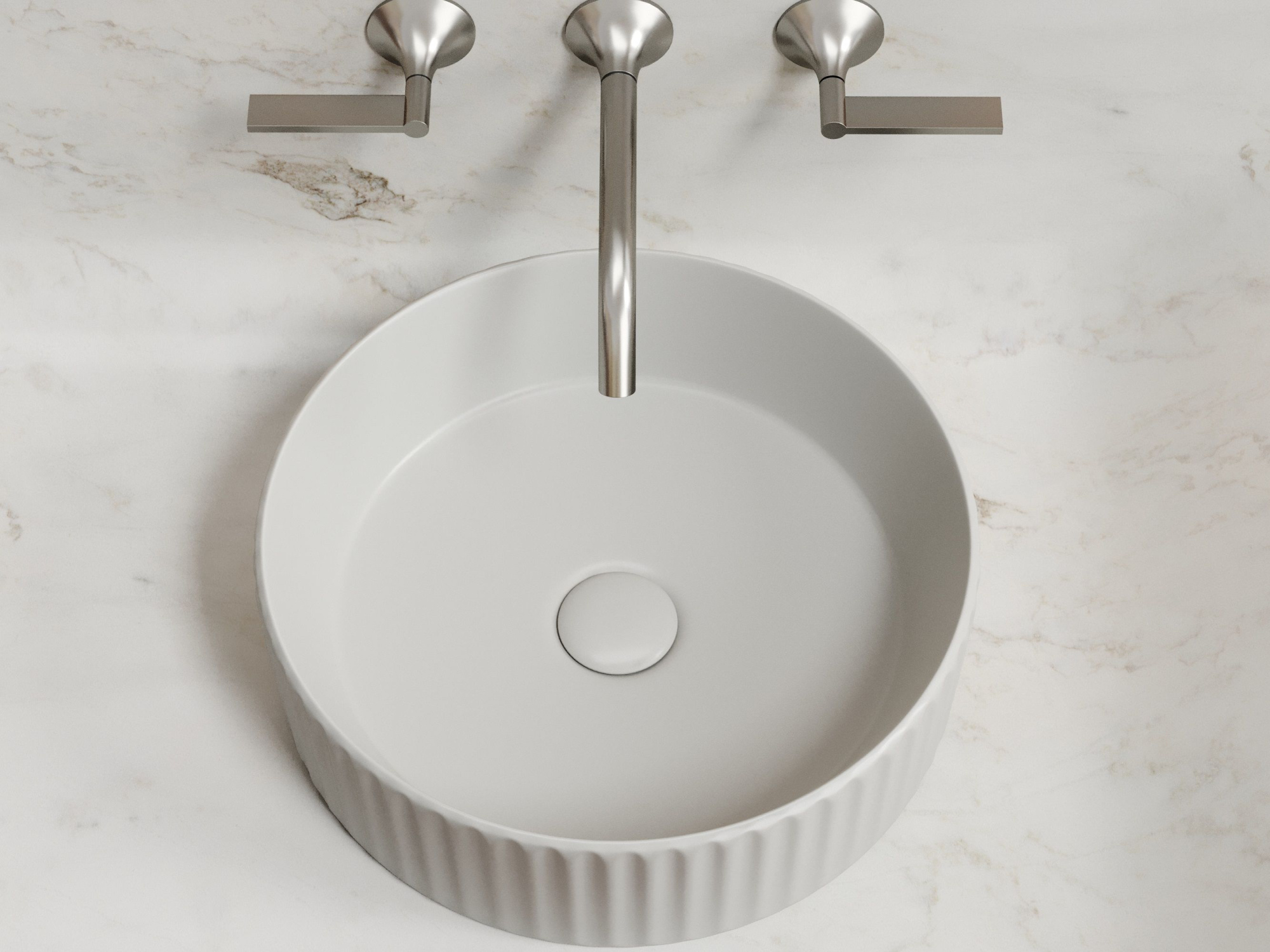 Умывальник чаша накладная круглая CN6057MSG