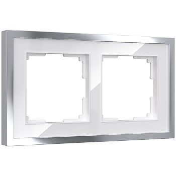 Рамка на 2 поста Baguette (белый/серебро) Werkel