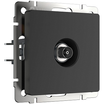 ТВ-розетка проходная (черный матовый) Werkel