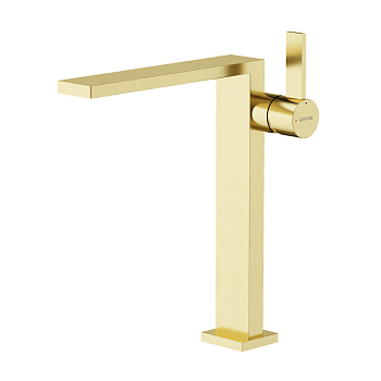 Смеситель для раковины высокий Linn, брашированное золото, PVD покрытие SC9020BG