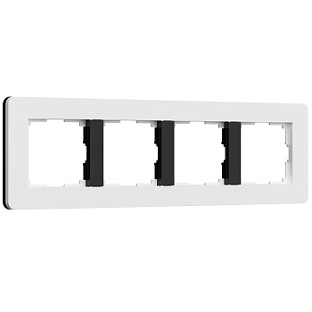 Рамка на 4 поста Split (белый/черный, soft-touch) Werkel