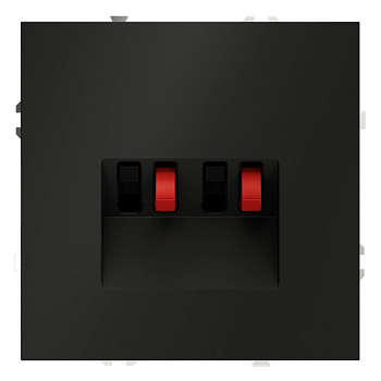 Розетка акустическая встраиваемая VOLTUM S70 4-местная, (черный матовый)