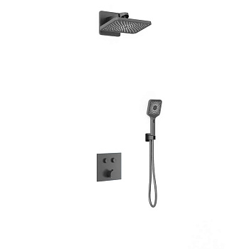 Душевая система Vincea VSFW-421I4GM встраиваемая в стену цвет вороненая сталь