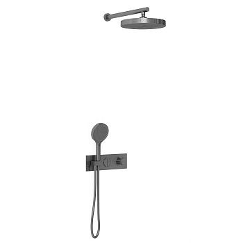 Душевая система Vincea VSFW-422TI2GM встраиваемая в стену цвет вороненая сталь