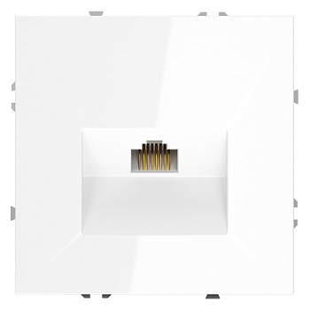 Розетка компьютерная встраиваемая VOLTUM S70 RJ45 кат.6, (белый глянцевый)