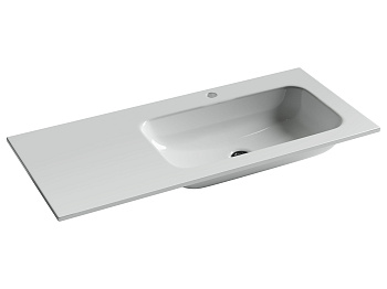 Раковина накладная прямоугольная, чаша справа, с отверстием под смеситель CN7015