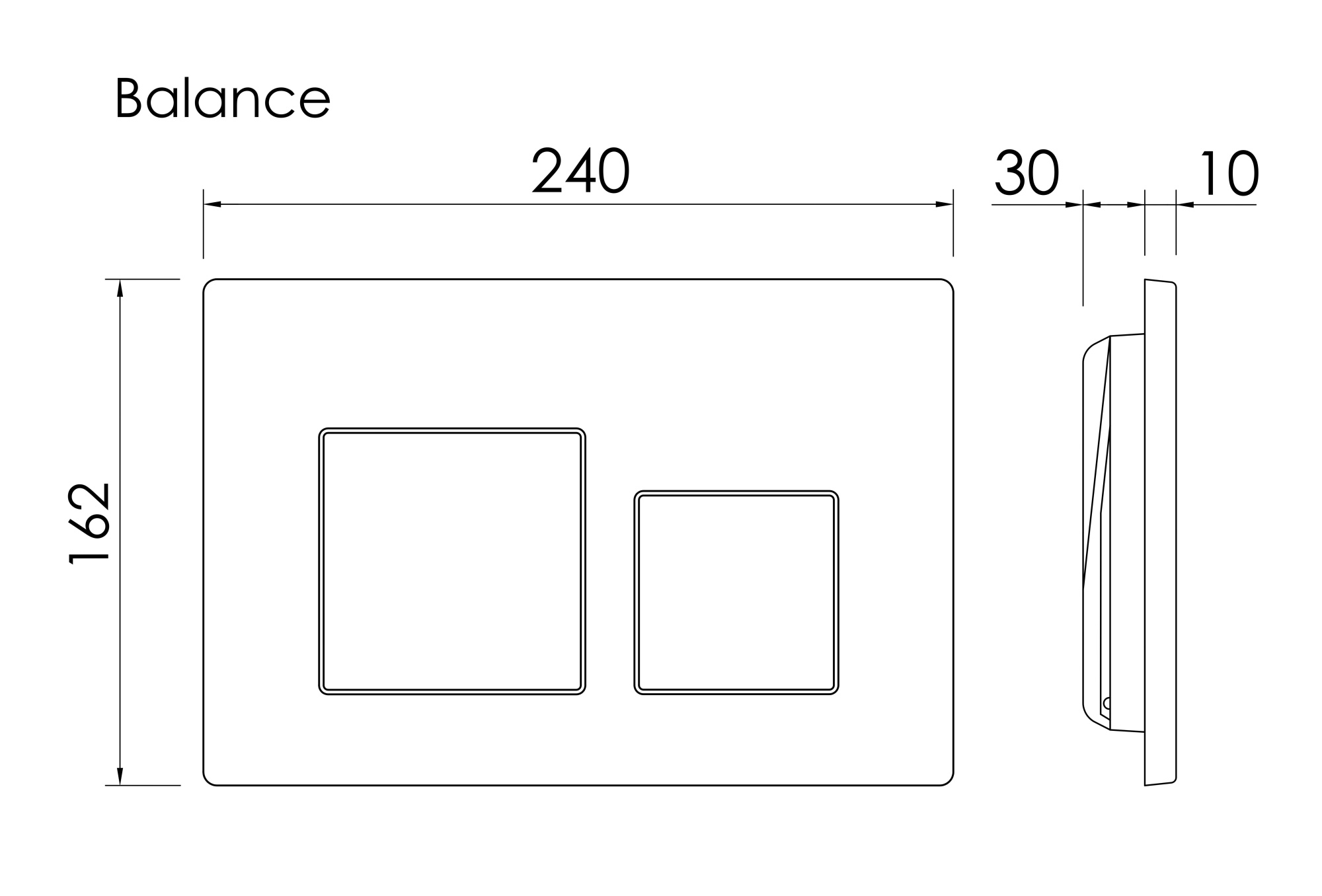 Кнопка смыва Balance, клавиши Circle, цвет брашированное золото CN12-001BG