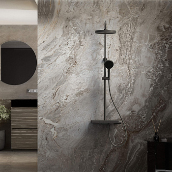 Душевая стойка Vincea Inspire VSFS-3I12TMB настенная цвет черный матовый