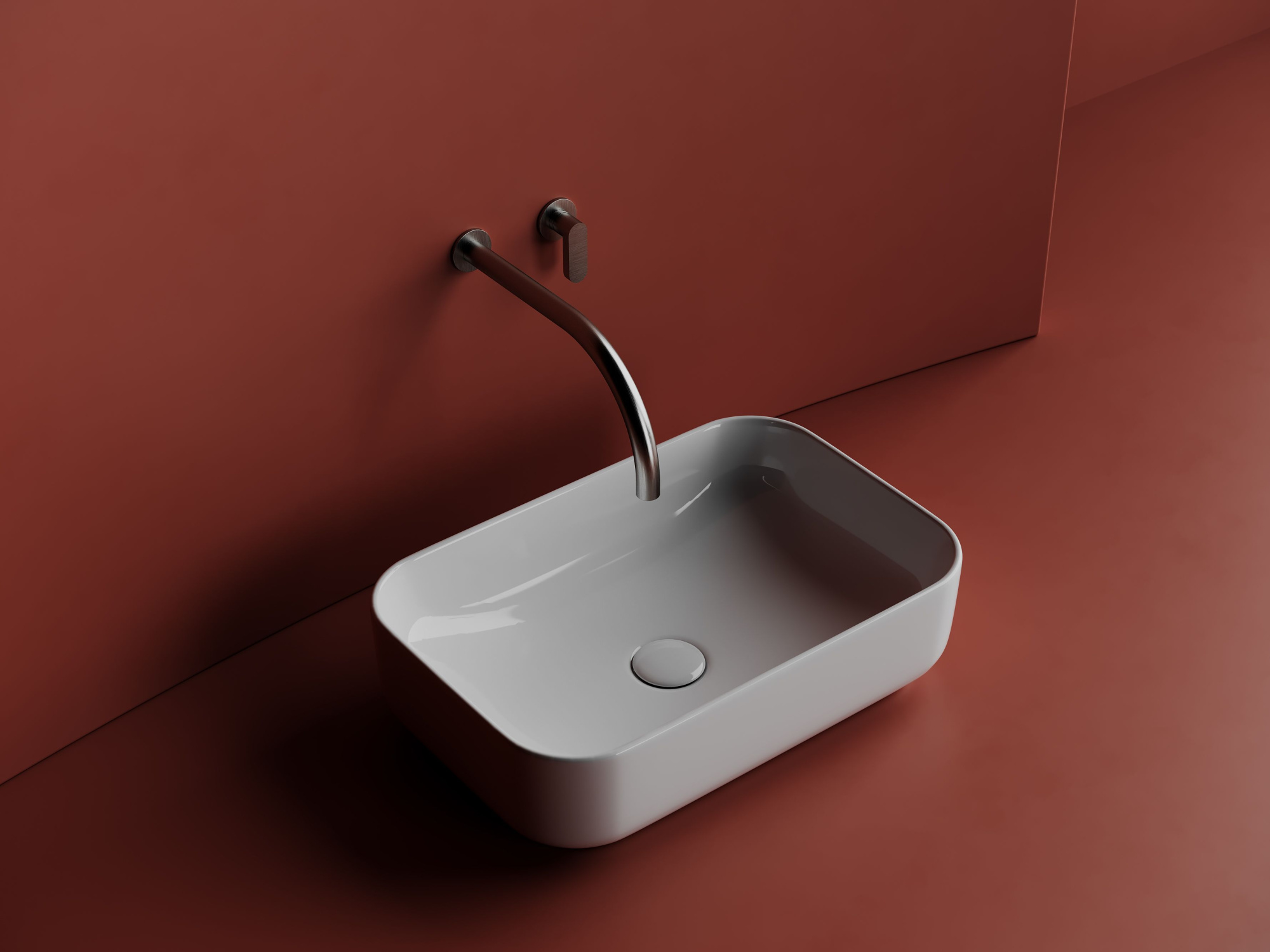 Умывальник чаша накладная прямоугольная CN5043