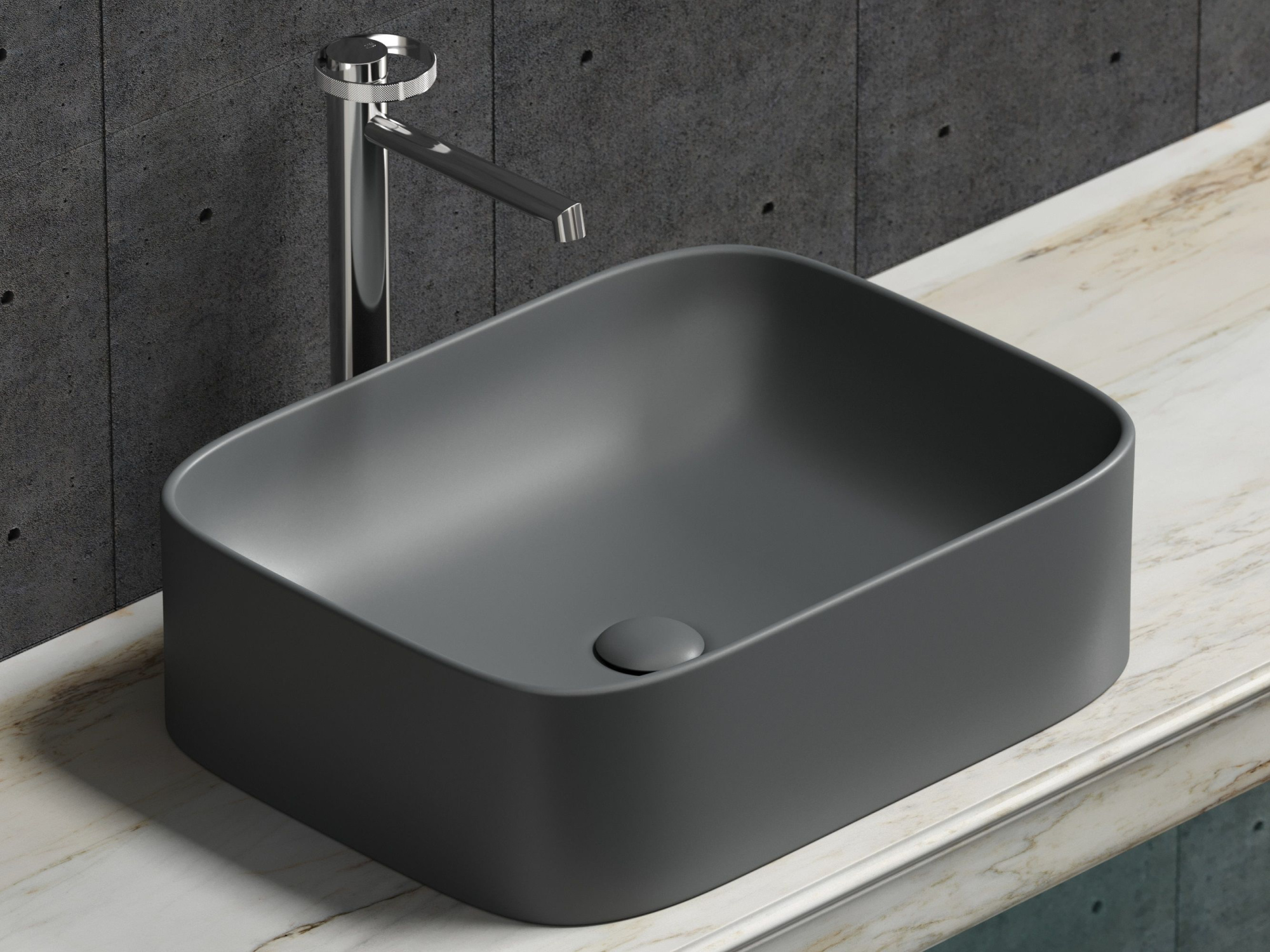 Умывальник чаша накладная прямоугольная CN6052MDH