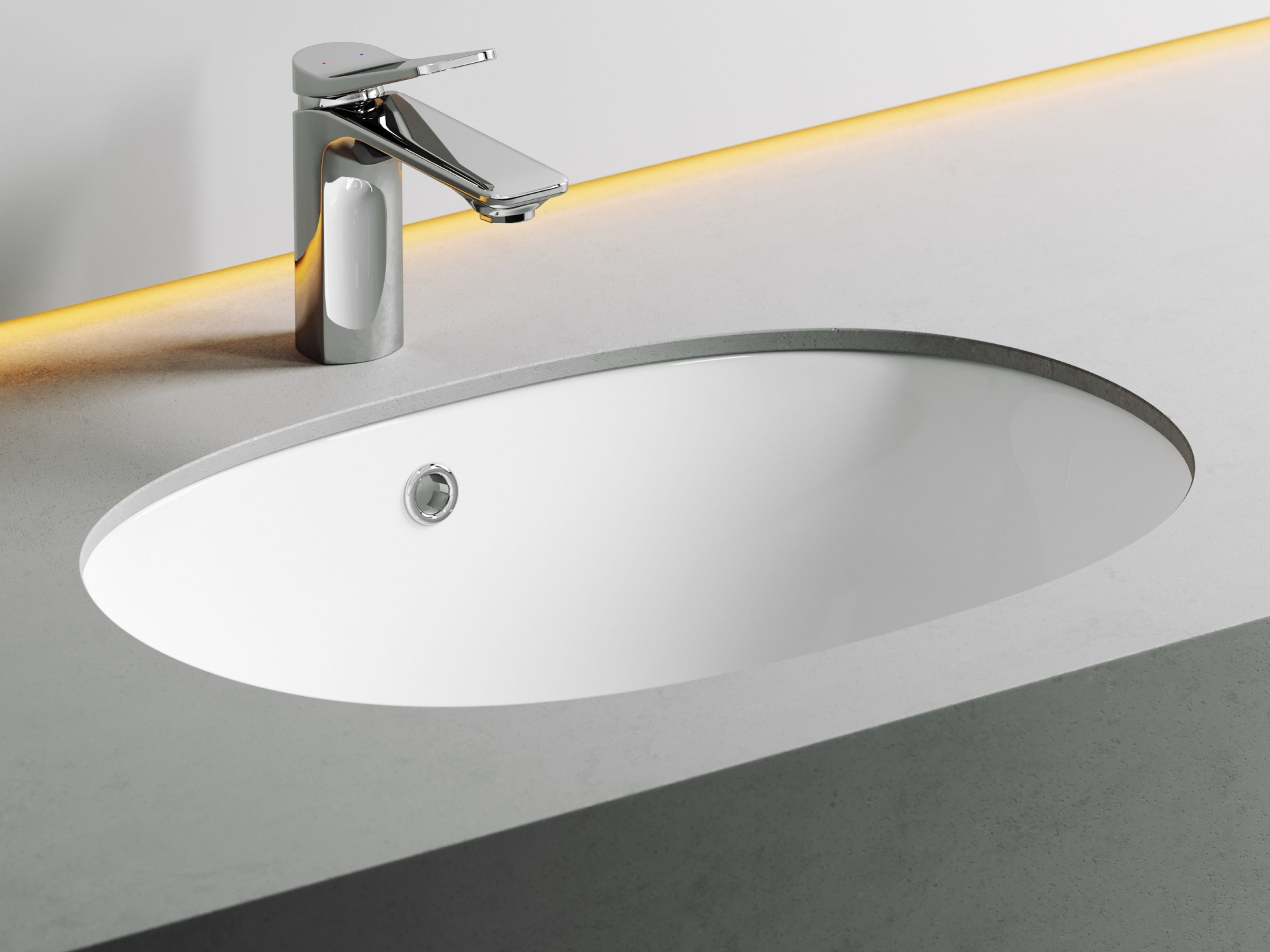 Умывальник овальный встраиваемый под столешницу CN6044