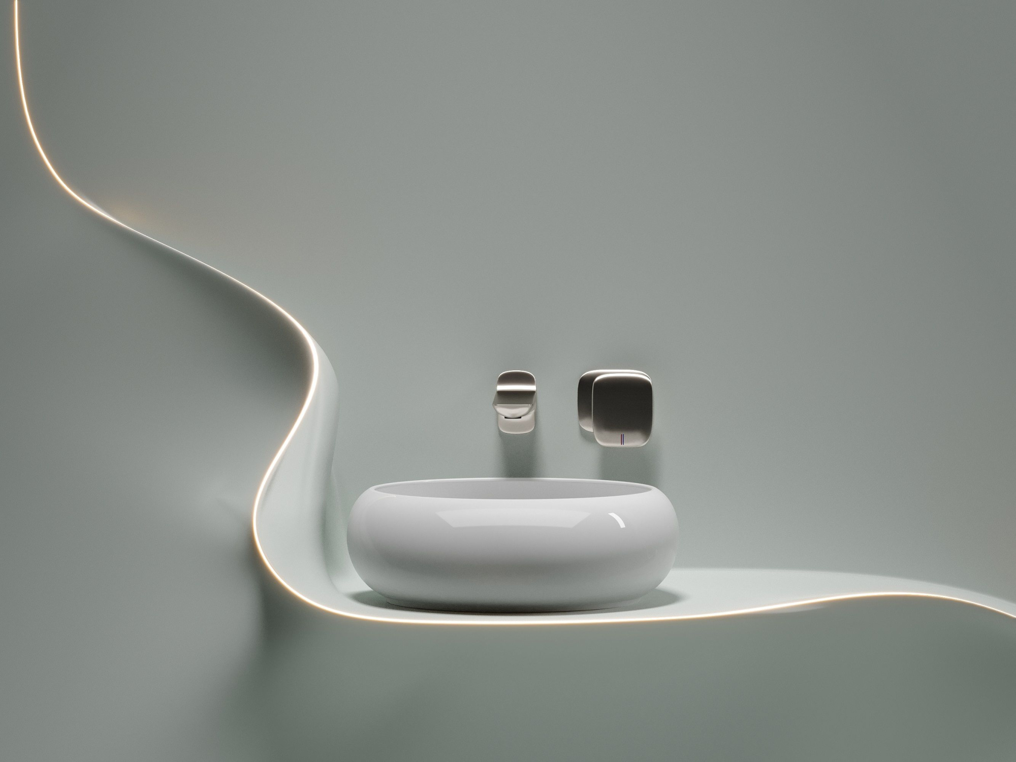 Умывальник чаша накладная круглая CN6050