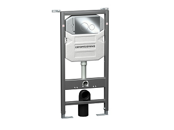 Система инсталляции для унитазов CERAMICANOVA Envision с кнопкой смыва Round цвет хром и креплениями CN1001CH