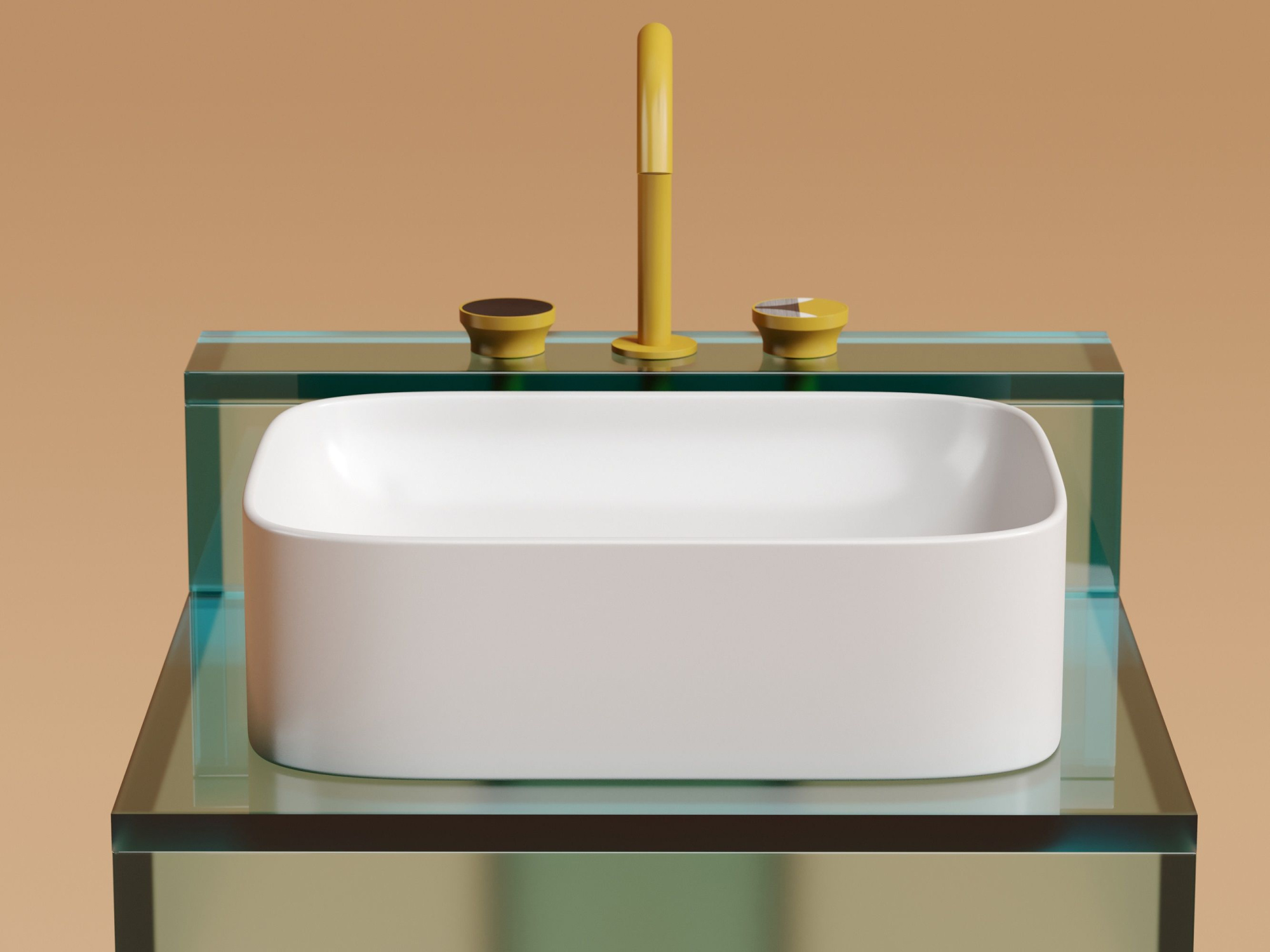 Умывальник чаша накладная прямоугольная CN6052MW