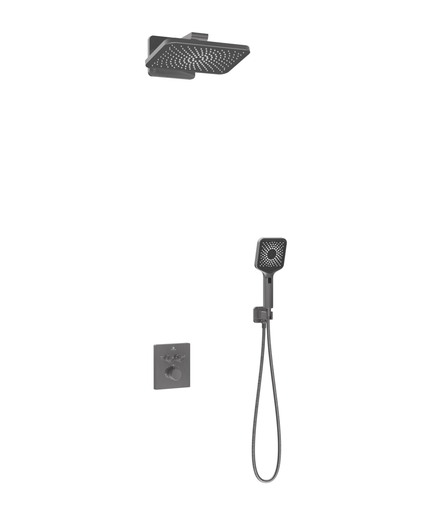 Душевая система Vincea Inspire VSFW-3I21MT4GM встраиваемая в стену цвет вороненая сталь