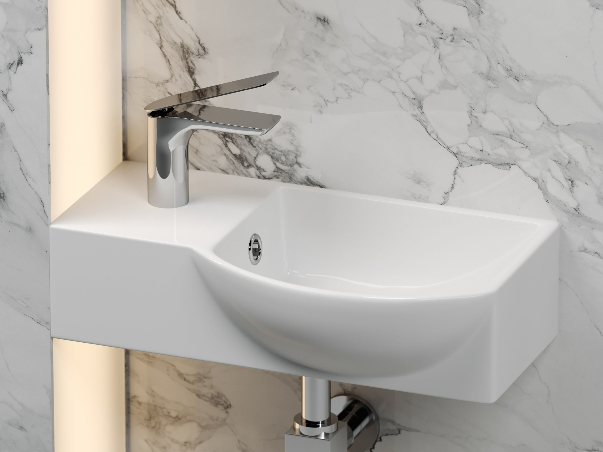 Умывальник подвесной прямоугольный с крепежом CN6039R