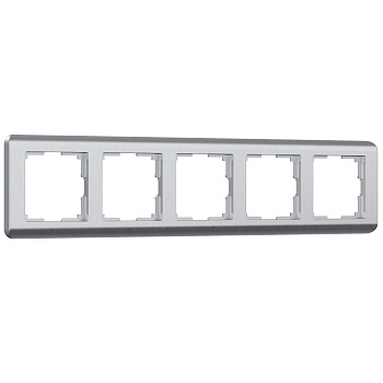 Рамка на 5 постов Stream (серебряный) Werkel