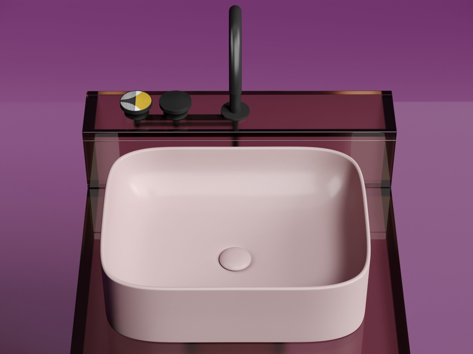 Умывальник чаша накладная прямоугольная CN6052MP