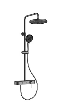 Душевая стойка Vincea VSFS-402GM настенная цвет вороненая сталь