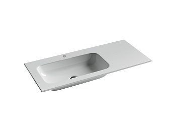 Раковина накладная прямоугольная, чаша слева, с отверстием под смеситель CN7014