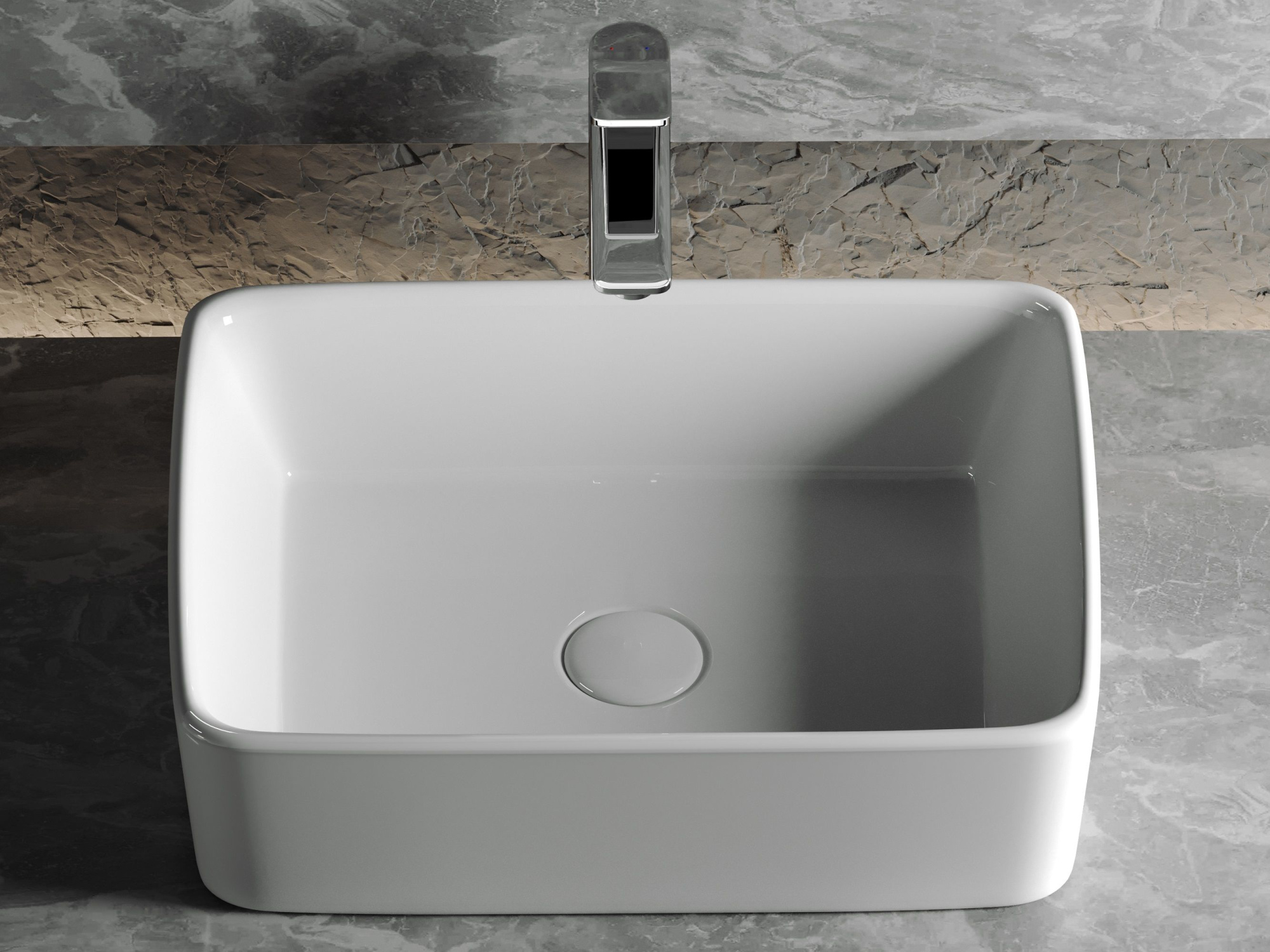 Умывальник чаша накладная прямоугольная CN6037