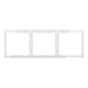 Рамка пластиковая VOLTUM S70 на 3 поста, (белый глянцевый)