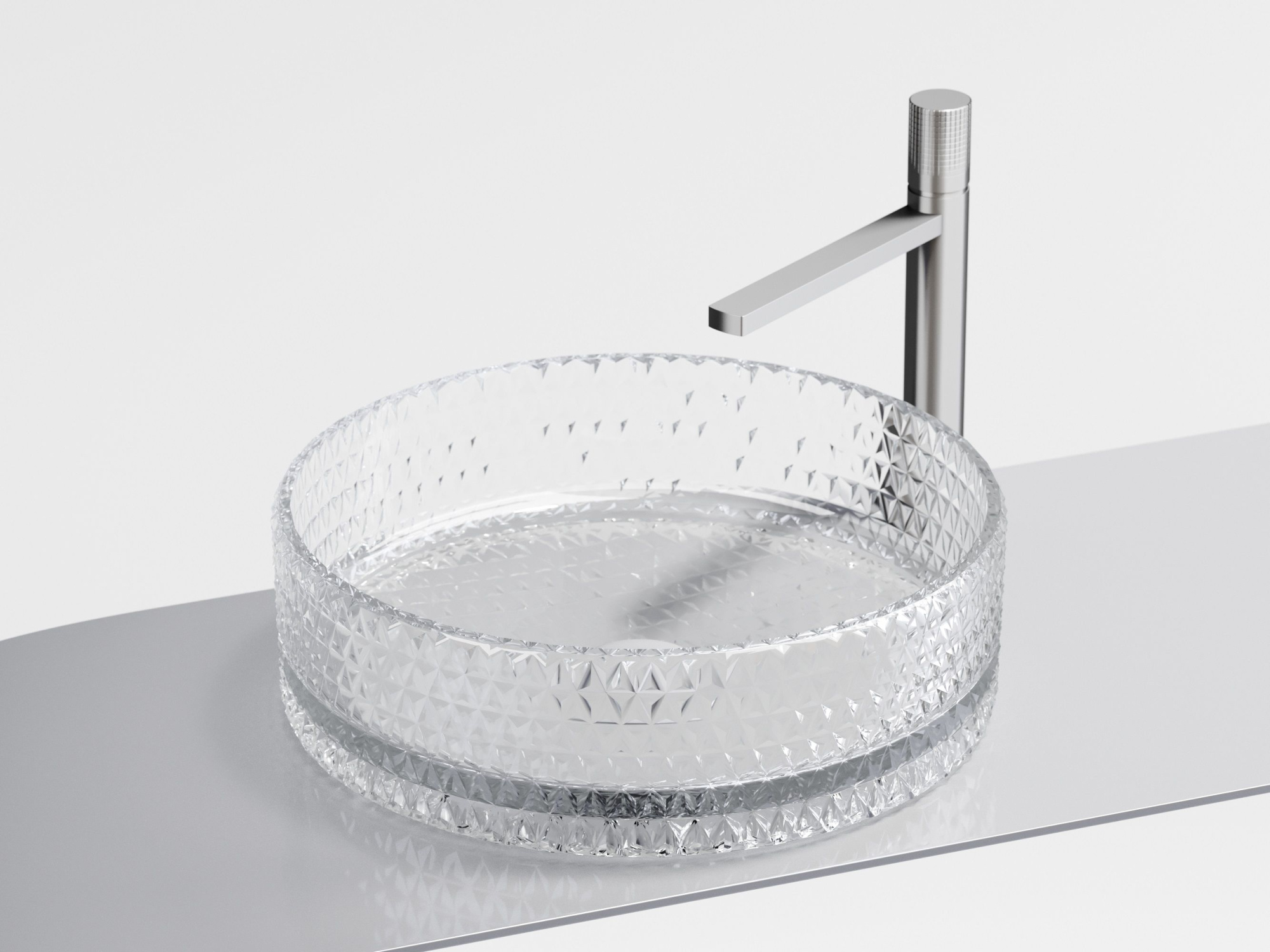 Умывальник чаша накладная круглая (прозрачная) CN6062