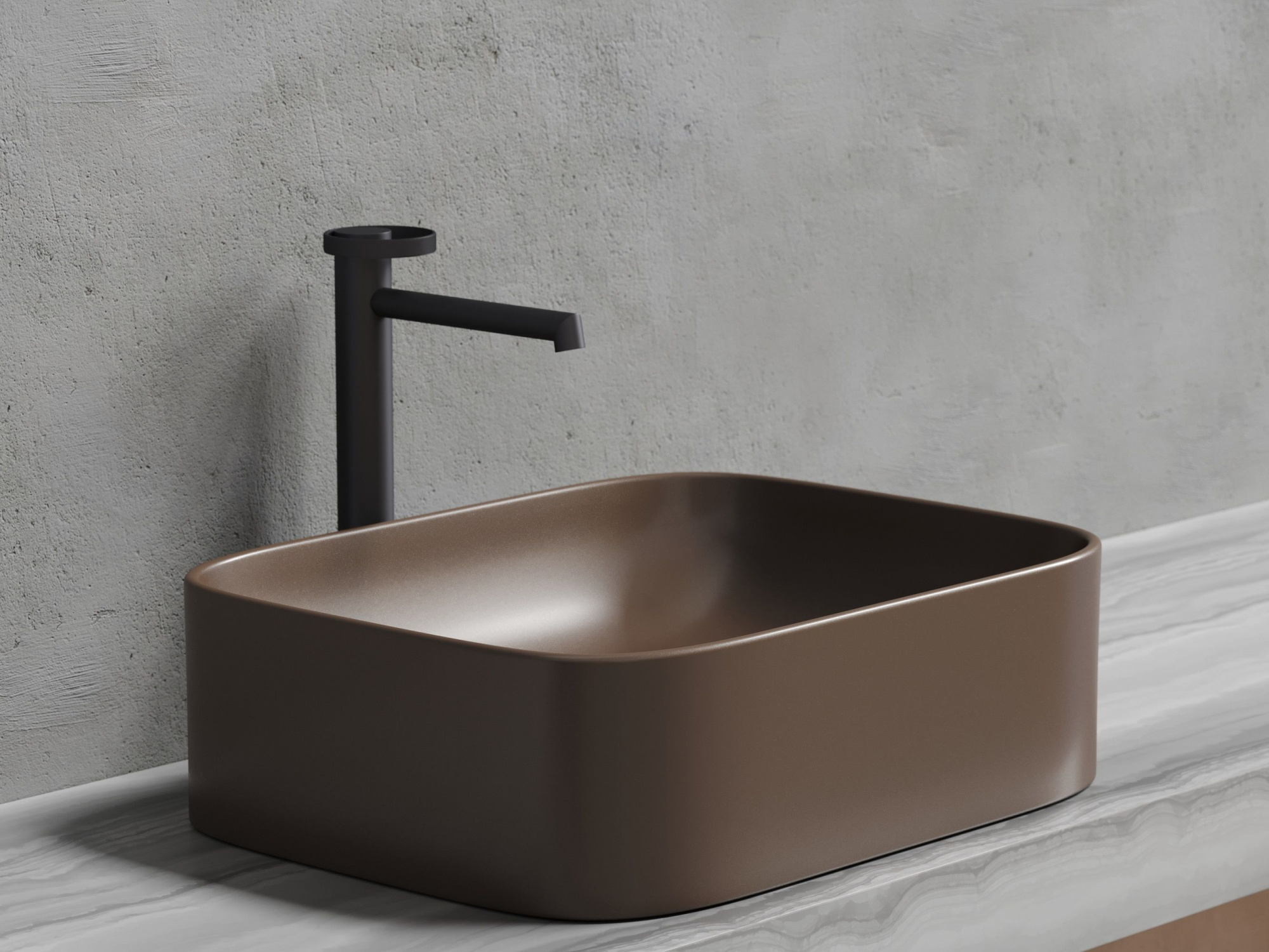 Умывальник чаша накладная прямоугольная CN6052MDB