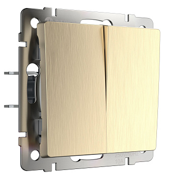 Выключатель двухклавишный (шампань рифленый) Werkel